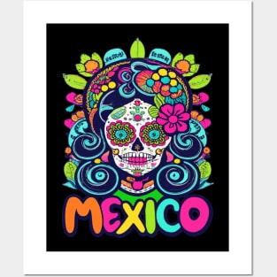 Sugar Skull Mexico Halloween Catrina Skull Posters and Art